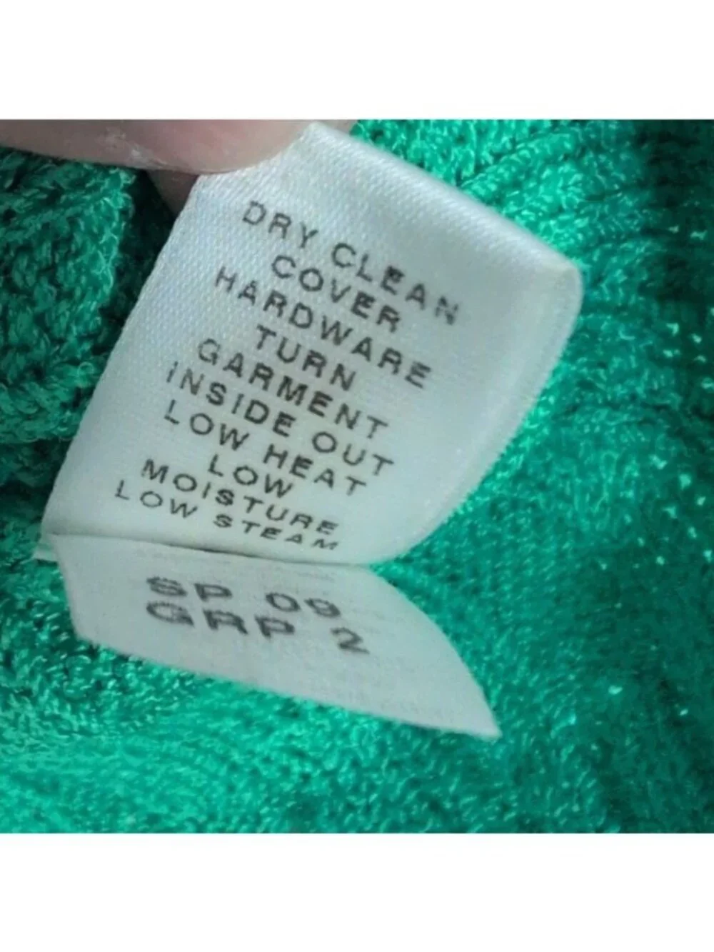 St John Santana Knit Cardigan Womens Size Small Green Wool Blend Long Sleeve